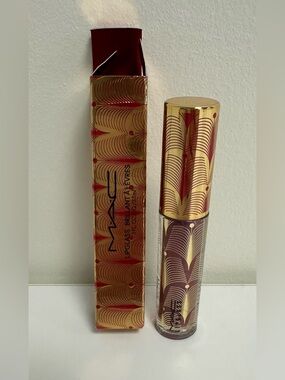 MAC Cosmetics Lipglass Limited-Edition in Gold Toned Packaging-Galactic Glisten